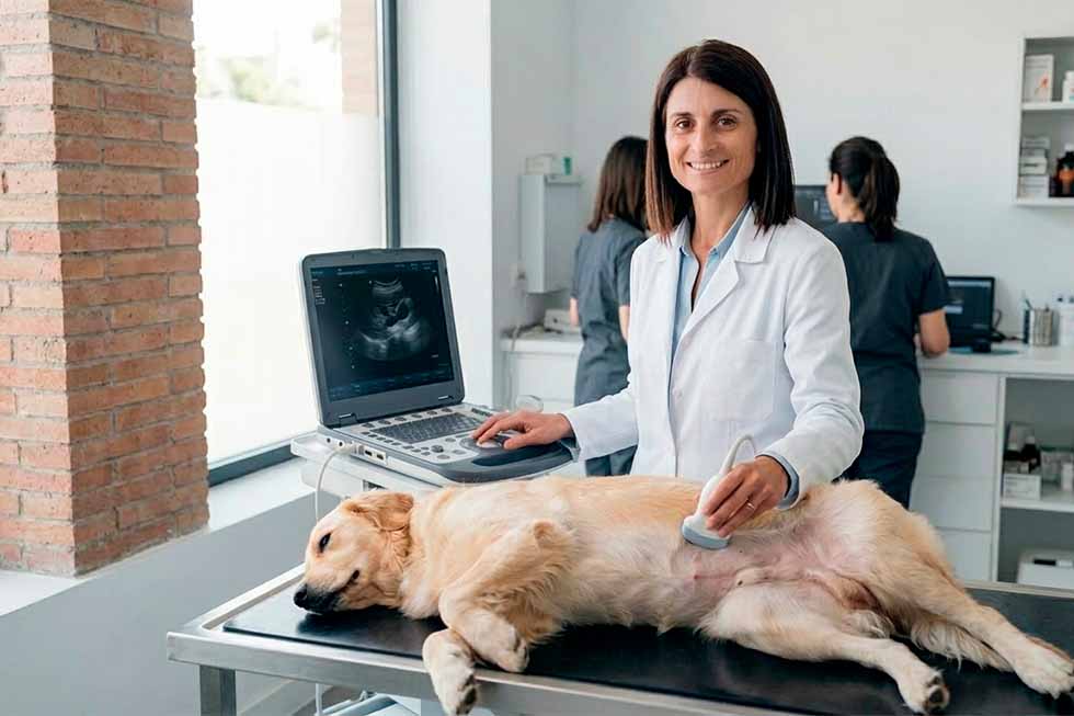 Fotografía de una ecografía abdominal