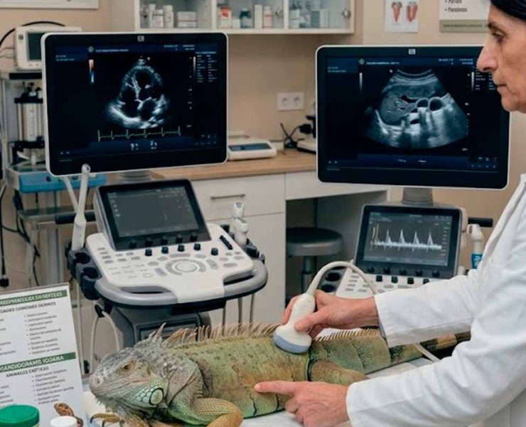 Una ecografía abdominal y cardiaca de animales exóticos